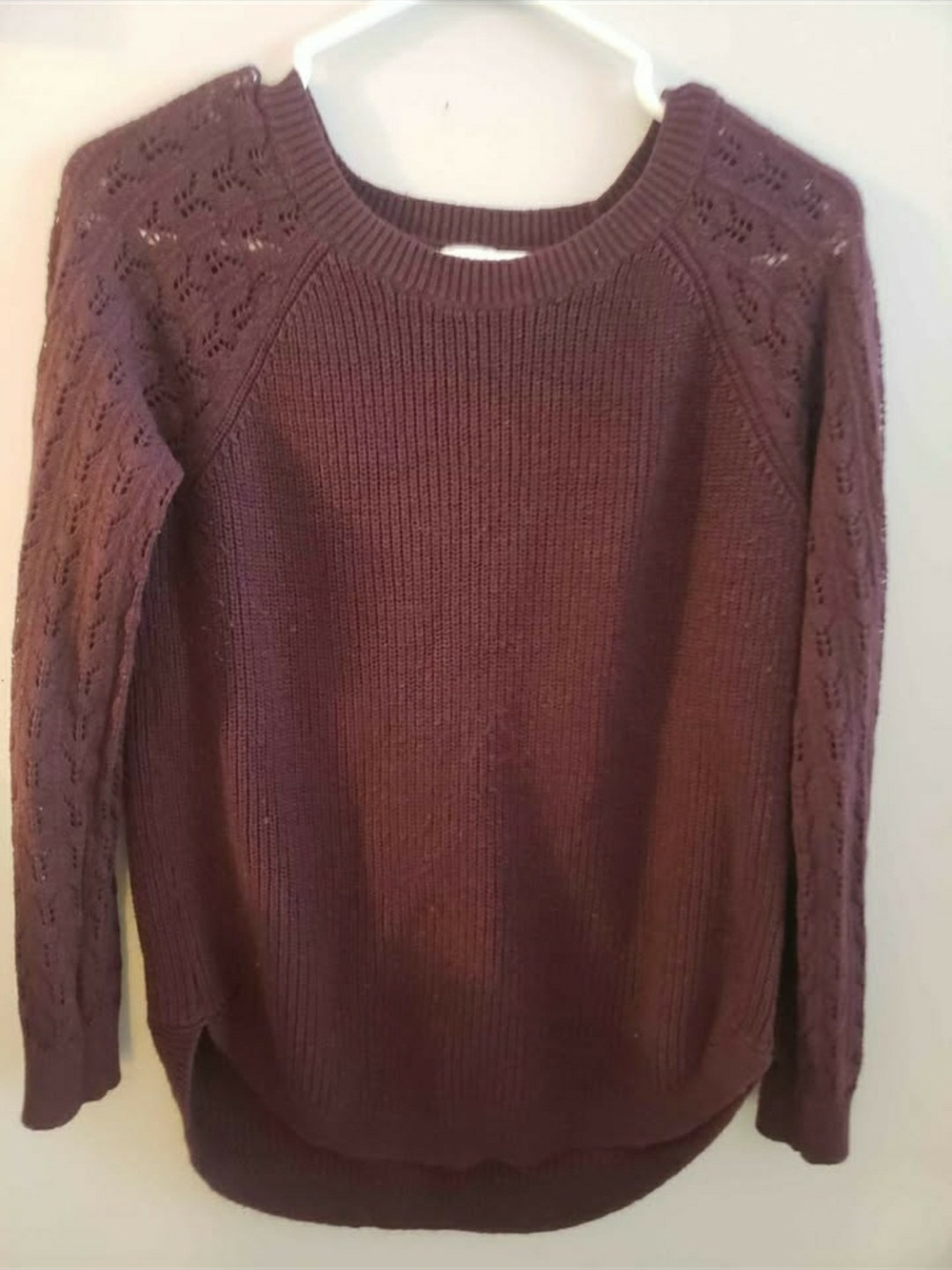 Kismet Marled Knit Pullover Sweater - Burgundy